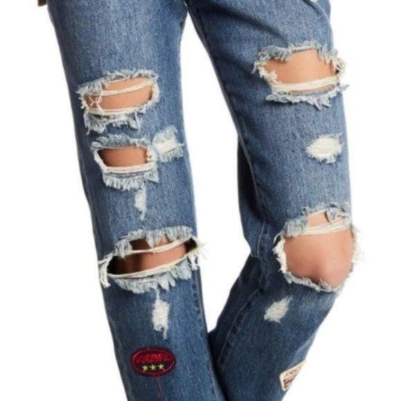 Articles of Society Jeans Boyfriend Distress Patch Jean - Picture 4 of 8